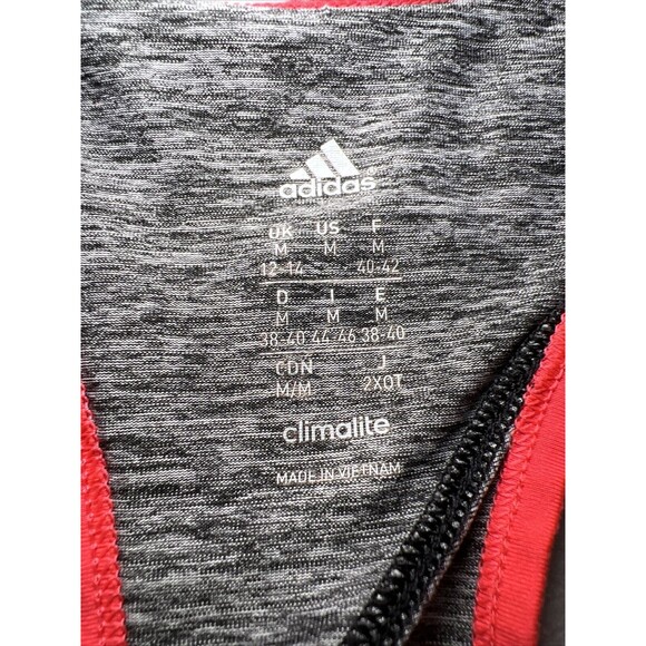 Adidas Racerback Tank Top Womens Medium Gray Pink Trim Climalite - Picture 3 of 8